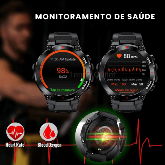 Smartwatch New H Nave GPS Integrado SINC. STRAVA + Pulseira de Brinde