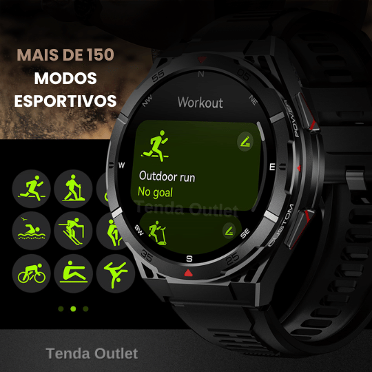 Smartwatch TITANUS - GPS Integrado SINC. STRAVA + Pulseira e Película de Brinde