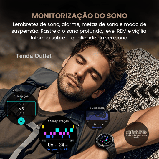 Smartwatch TITANUS - GPS Integrado SINC. STRAVA + Pulseira e Película de Brinde