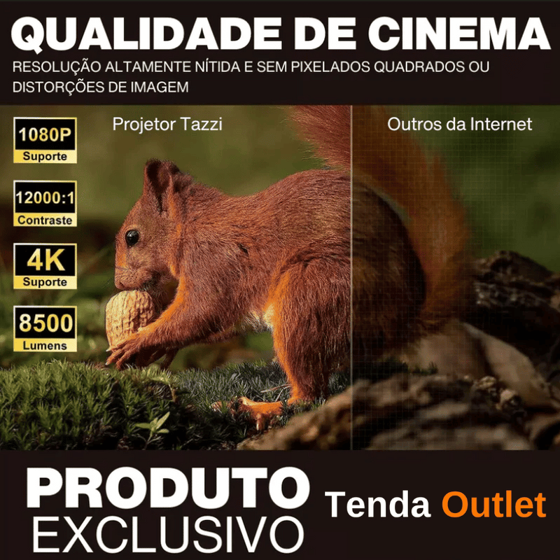 Projetor Magic Cub 4K Portátil – 100 POLEGADAS