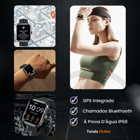 Smartwatch Omni - GPS Integrado SINC. STRAVA + Pulseira e Película de Brinde