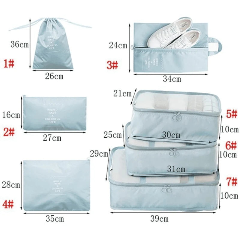 Kit 7 Bolsas Organizadoras Para Mala de Viagem TRAVEL BAG - [PAGUE 4 LEVE 7 - SUPER PROMOÇÃO POR TEMPO LIMITADO]