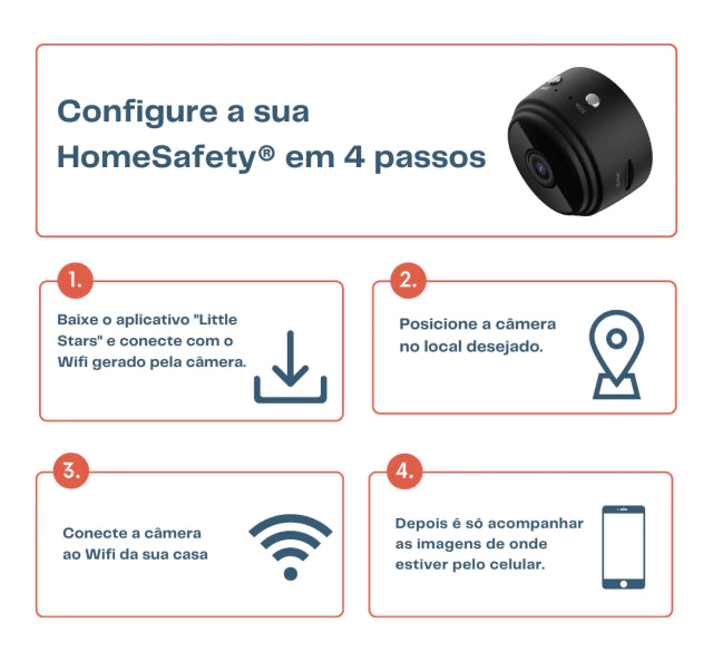 Mini Câmera Safety Security® Wifi FullHD Original